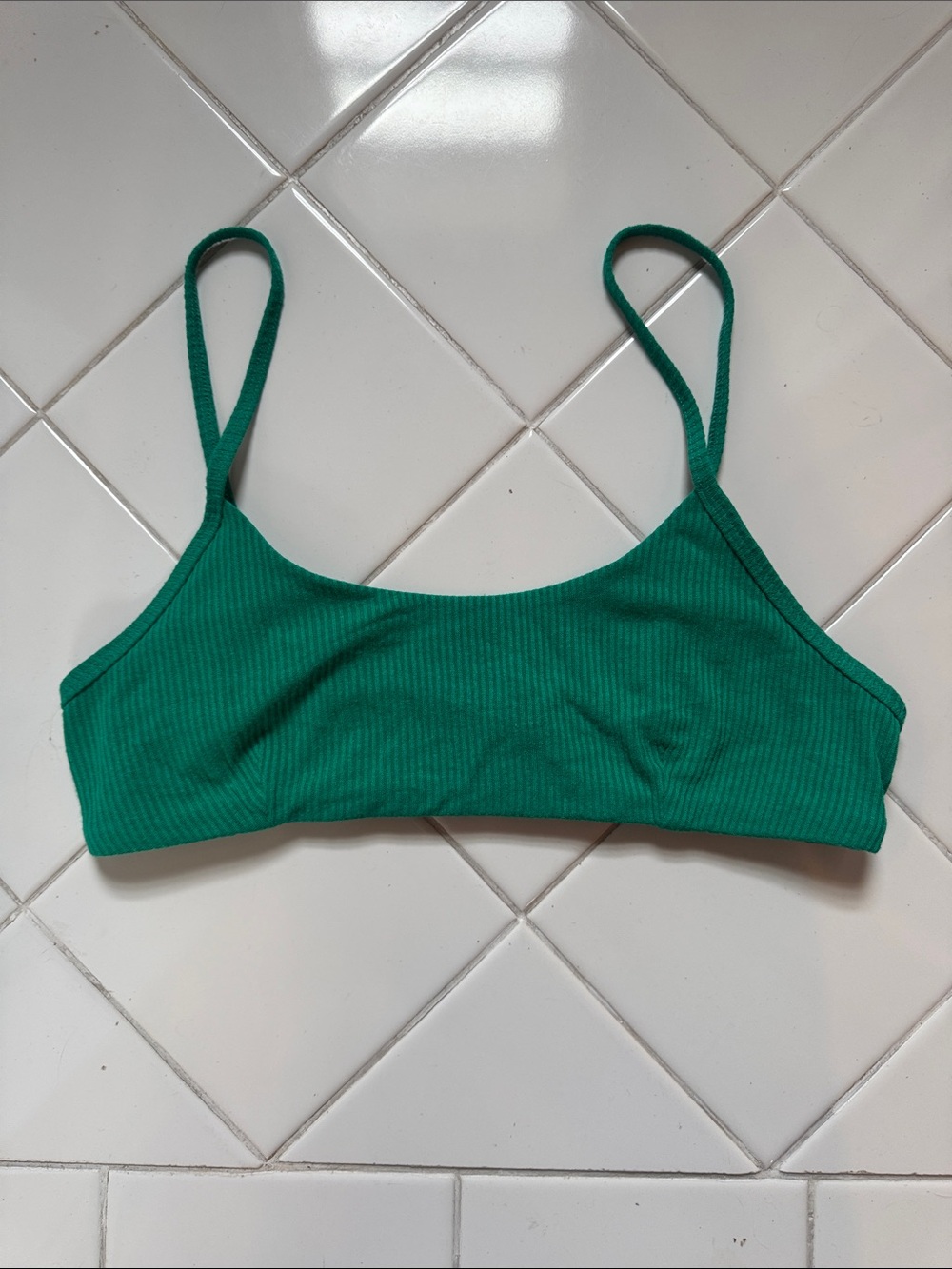 Alo Kelly Green Ribbed Bralette Top - Women